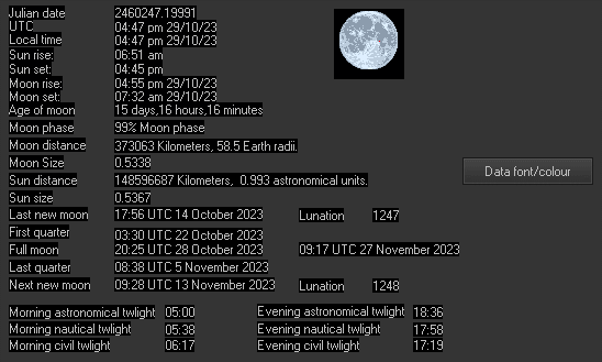 Moon Details from Weather-Display